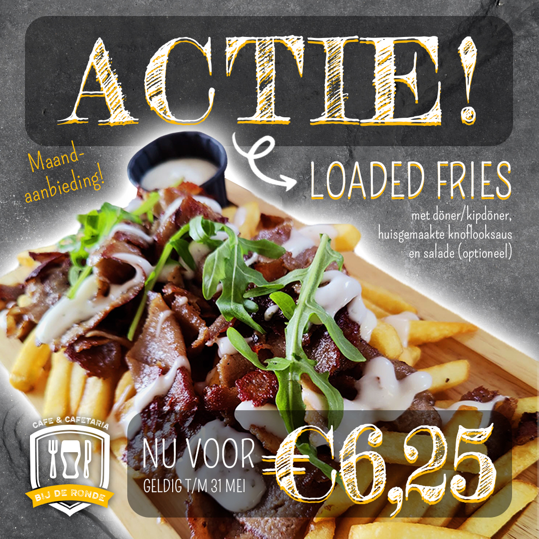 €6,25 Loaded fries met Döner/ KipDöner €6,25 Loaded fries met Döner/ KipDöner